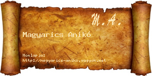 Magyarics Anikó névjegykártya